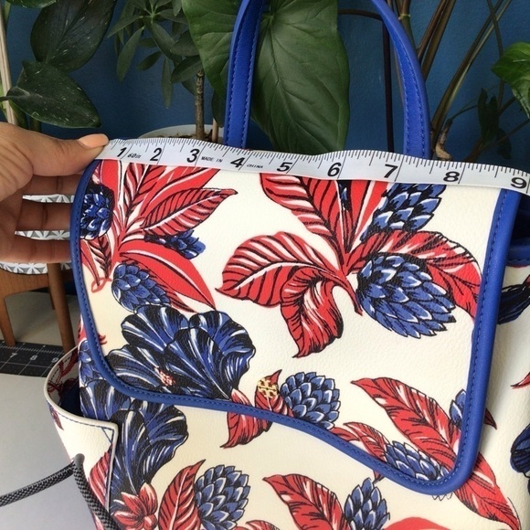 Tory Burch Kerrington Leather Floral Backpack